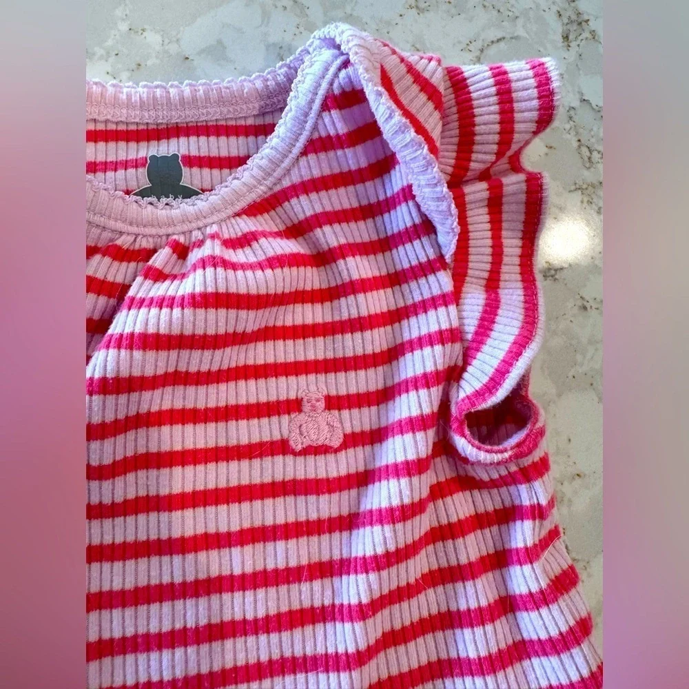 12-18M GAP Pink and White Striped Bodysuit